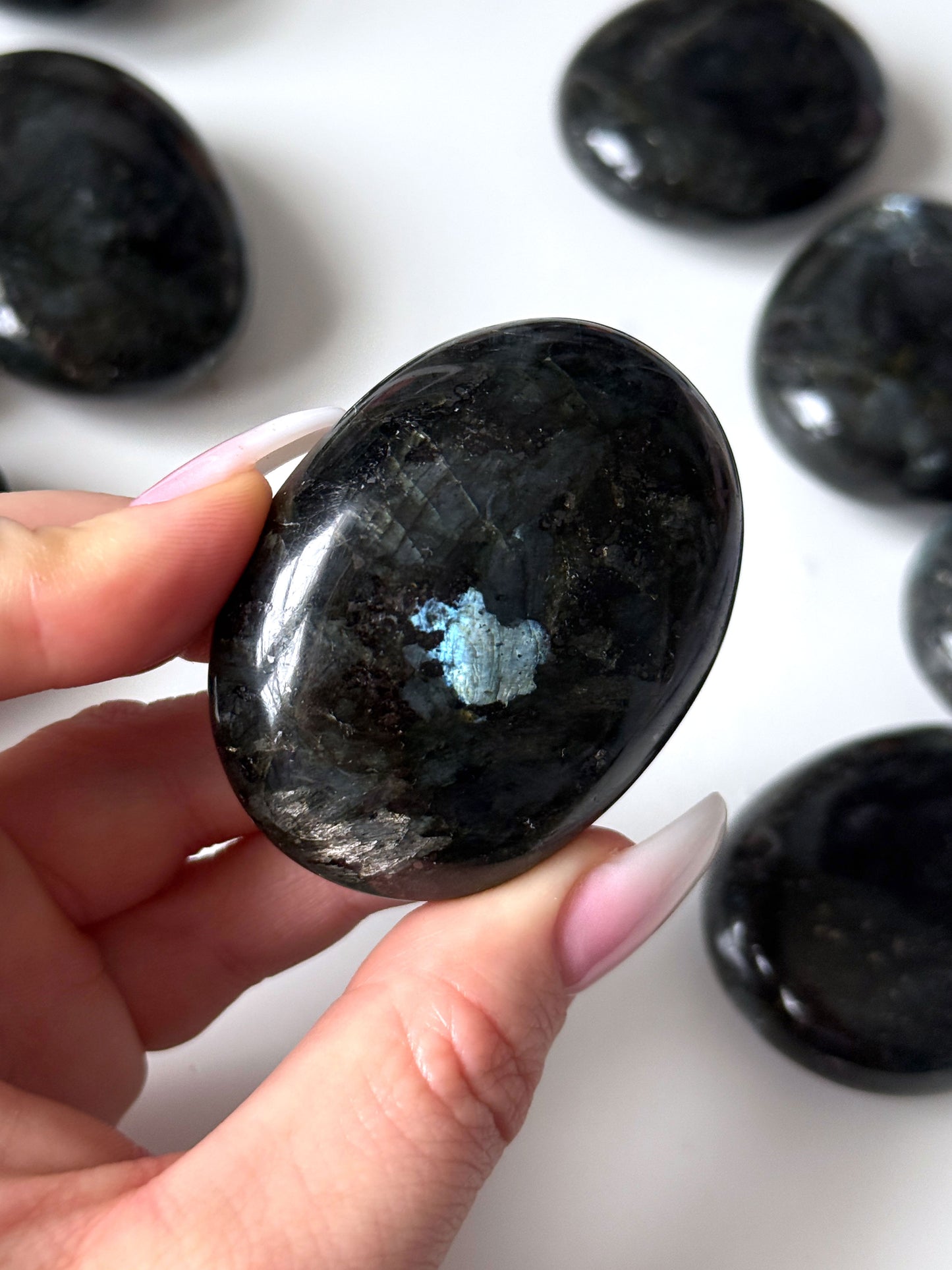 Larvikite Palm Stone