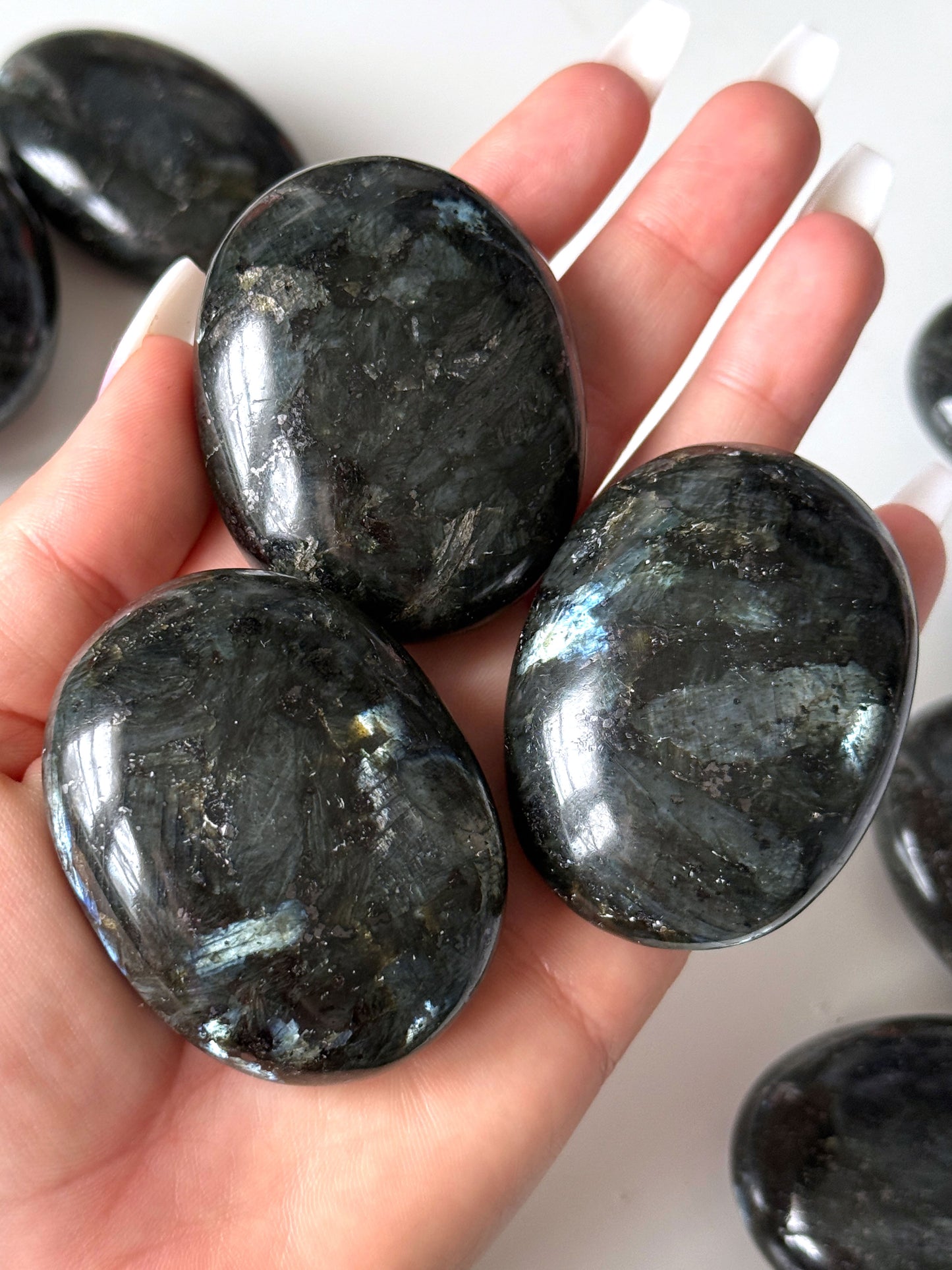 Larvikite Palm Stone