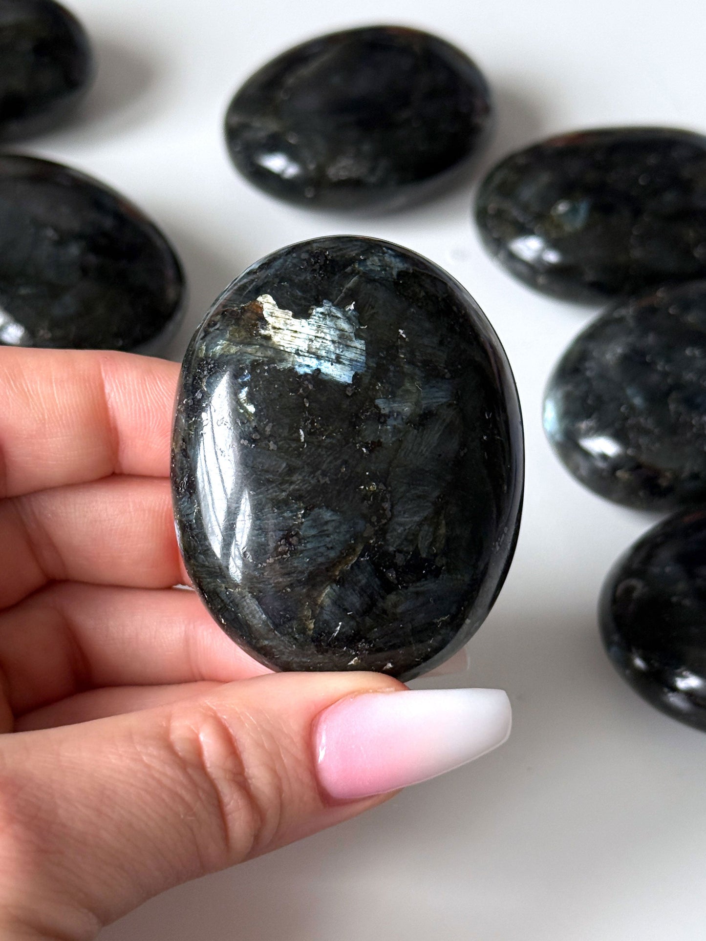 Larvikite Palm Stone