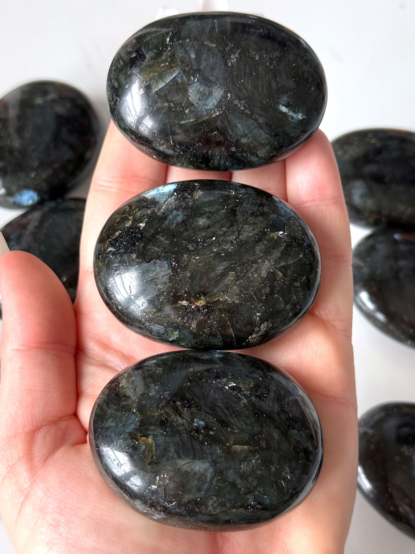 Larvikite Palm Stone