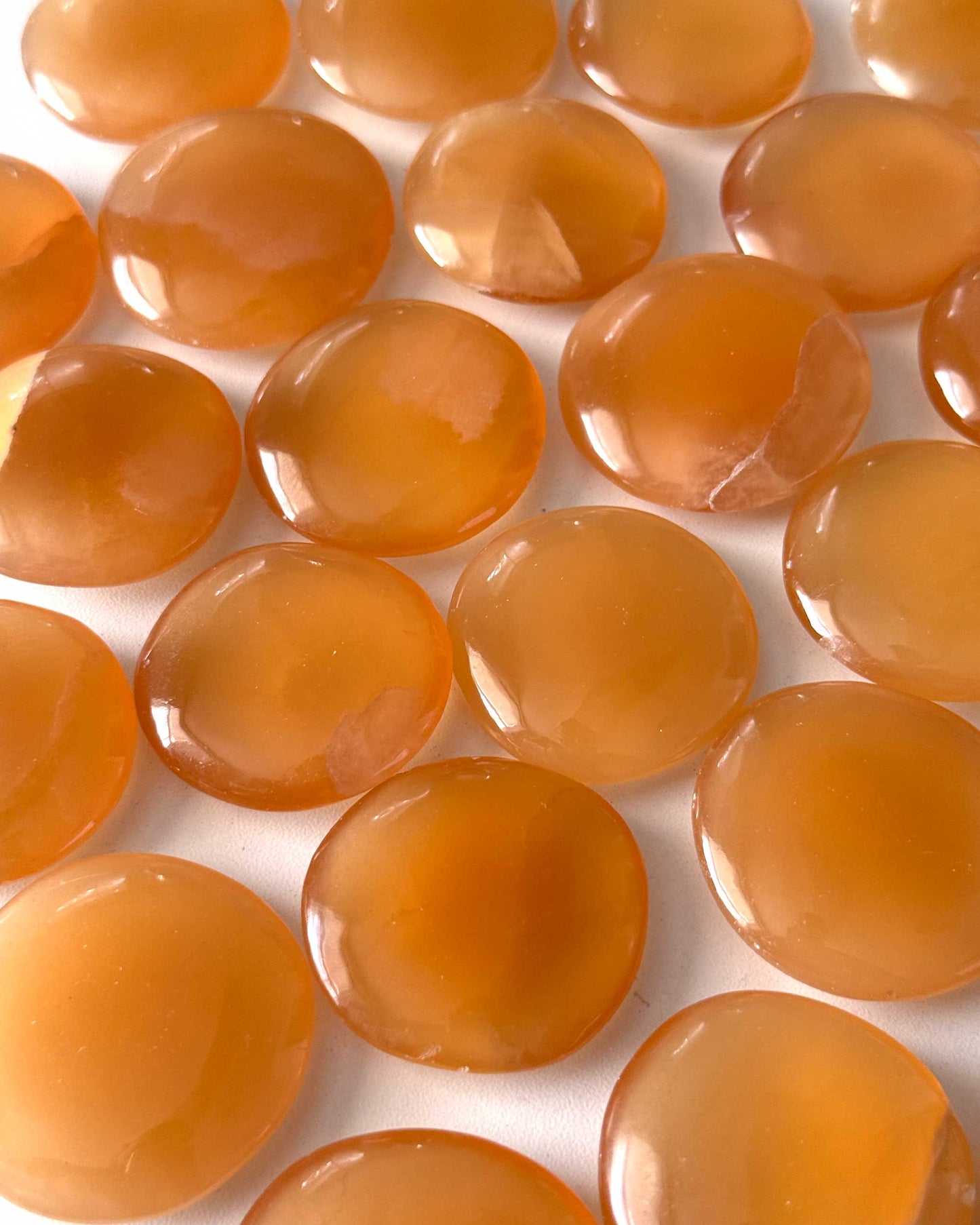Honey Calcite Round Palm Stone