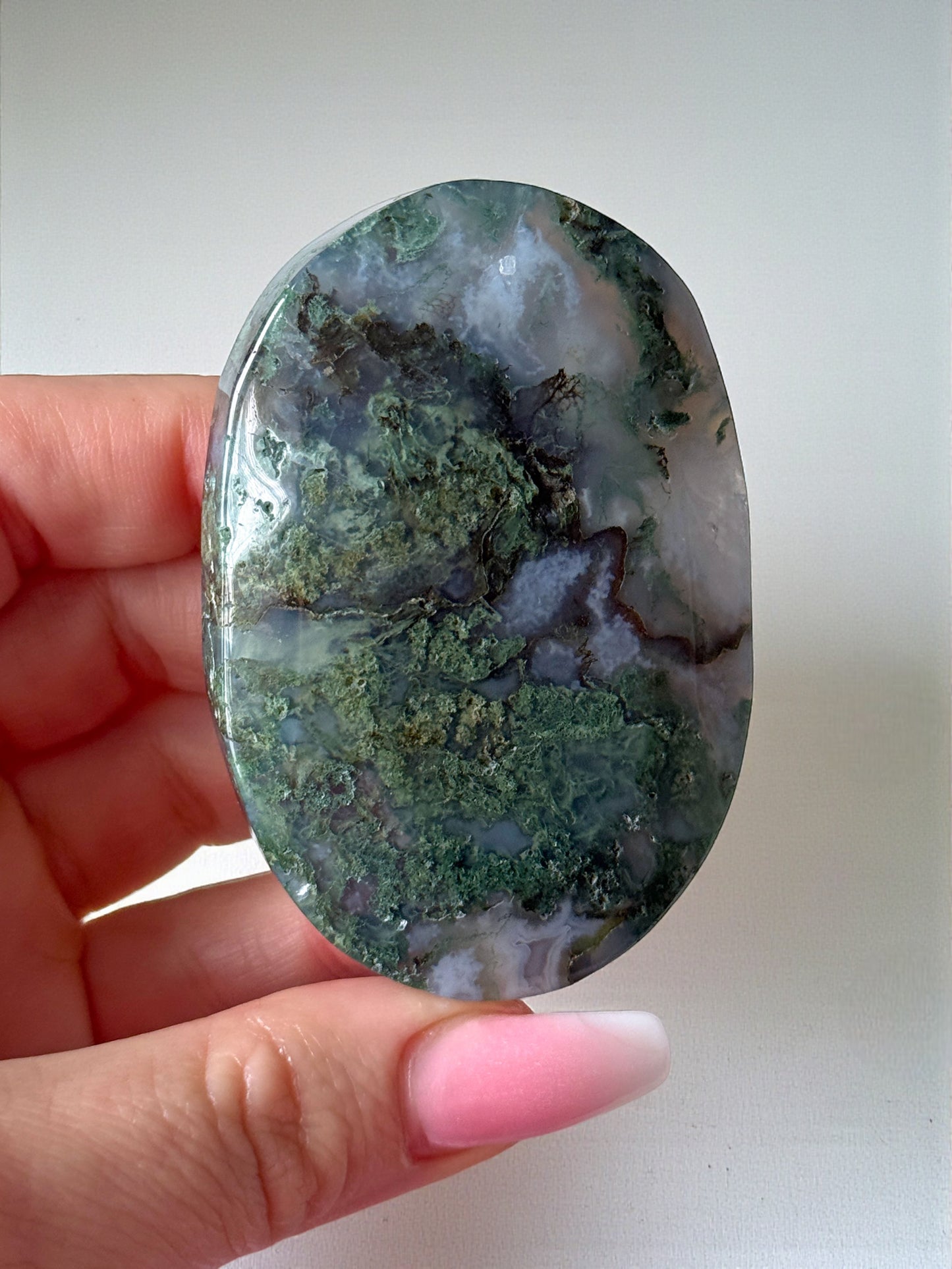 Moss Agate Palm Stone