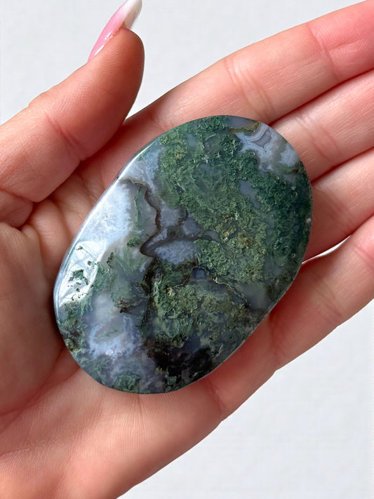 Moss Agate Palm Stone