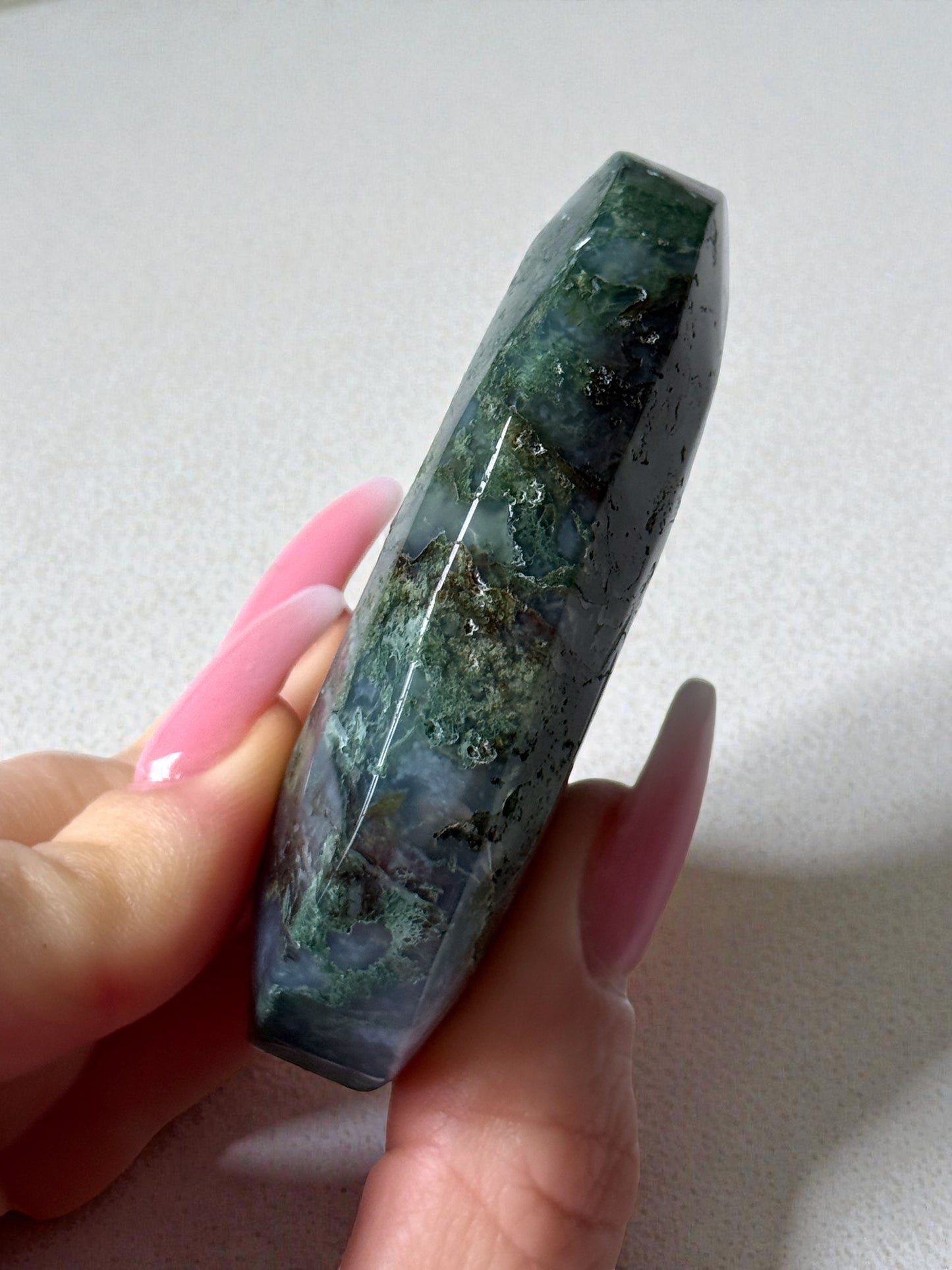 Moss Agate Palm Stone
