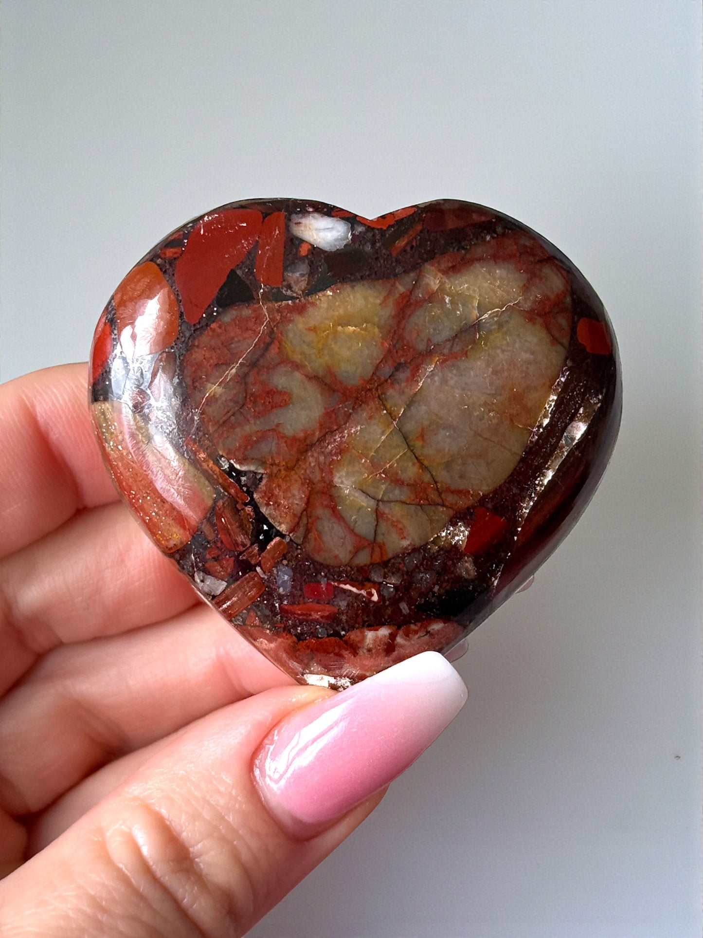Hematite Red Jasper Conglomerate Heart