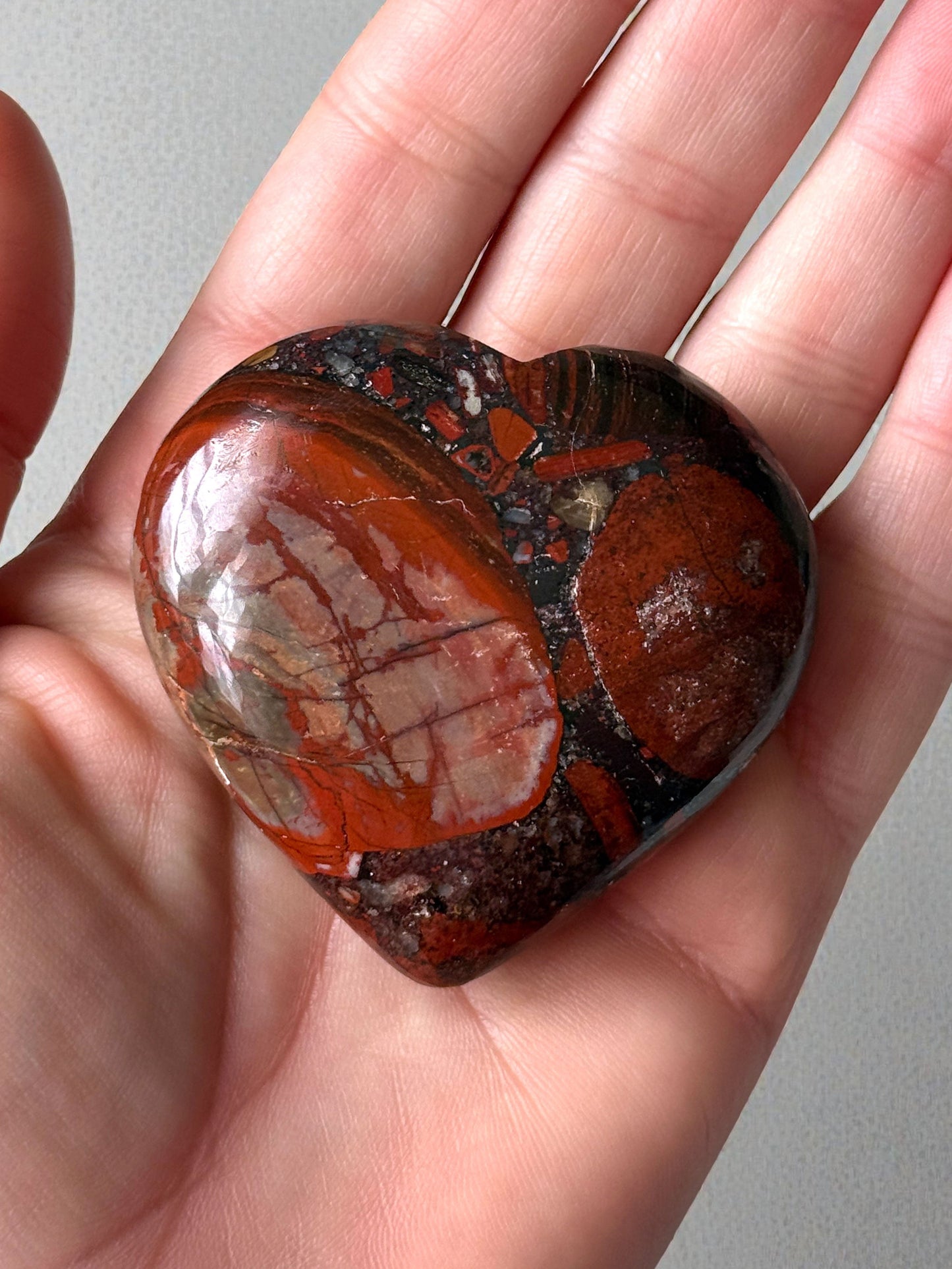 Hematite Red Jasper Conglomerate Heart