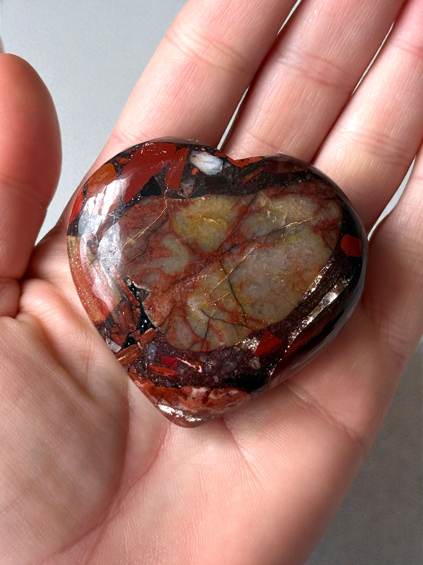 Hematite Red Jasper Conglomerate Heart