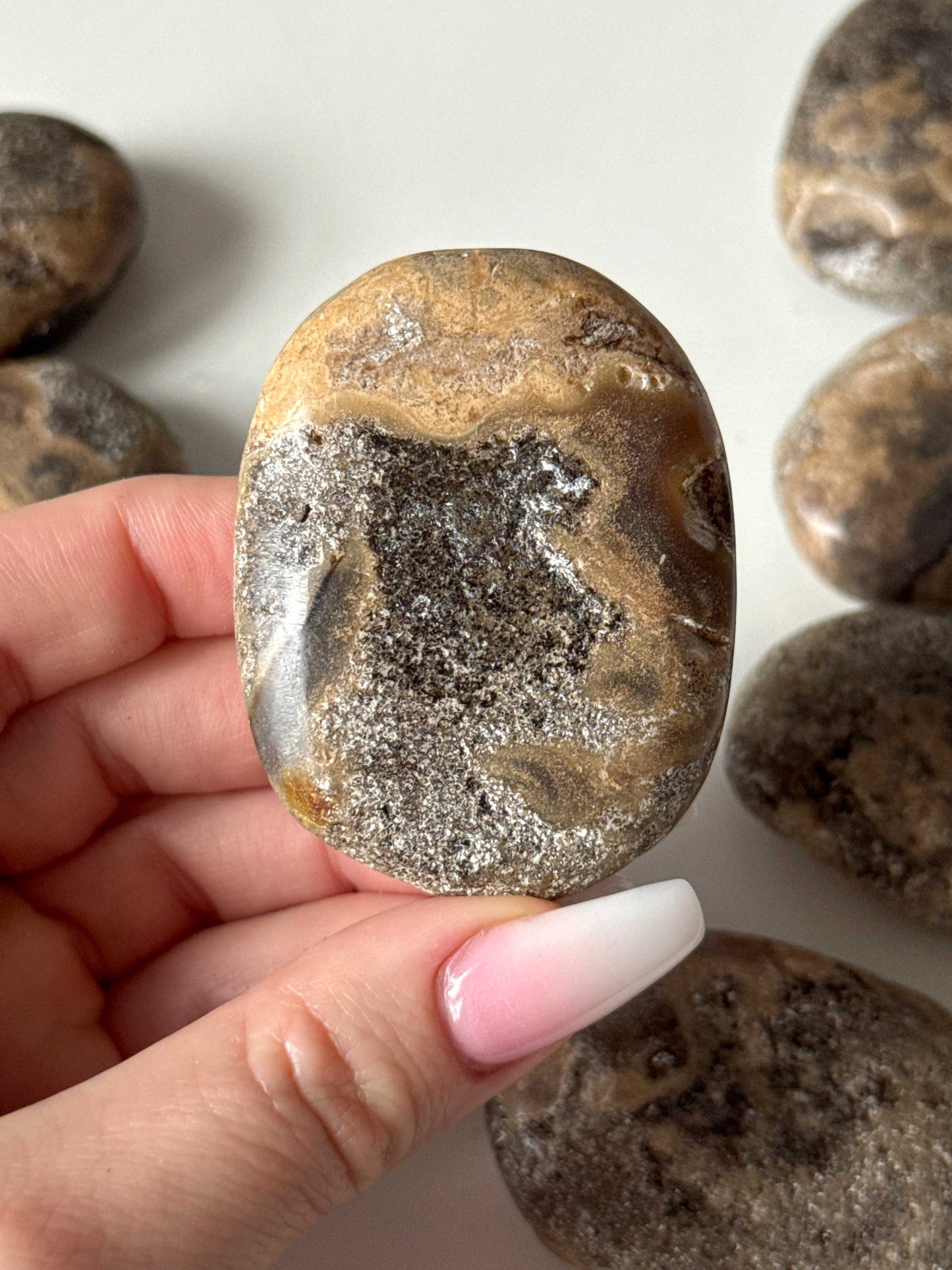 Muddy Amber Palm Stones