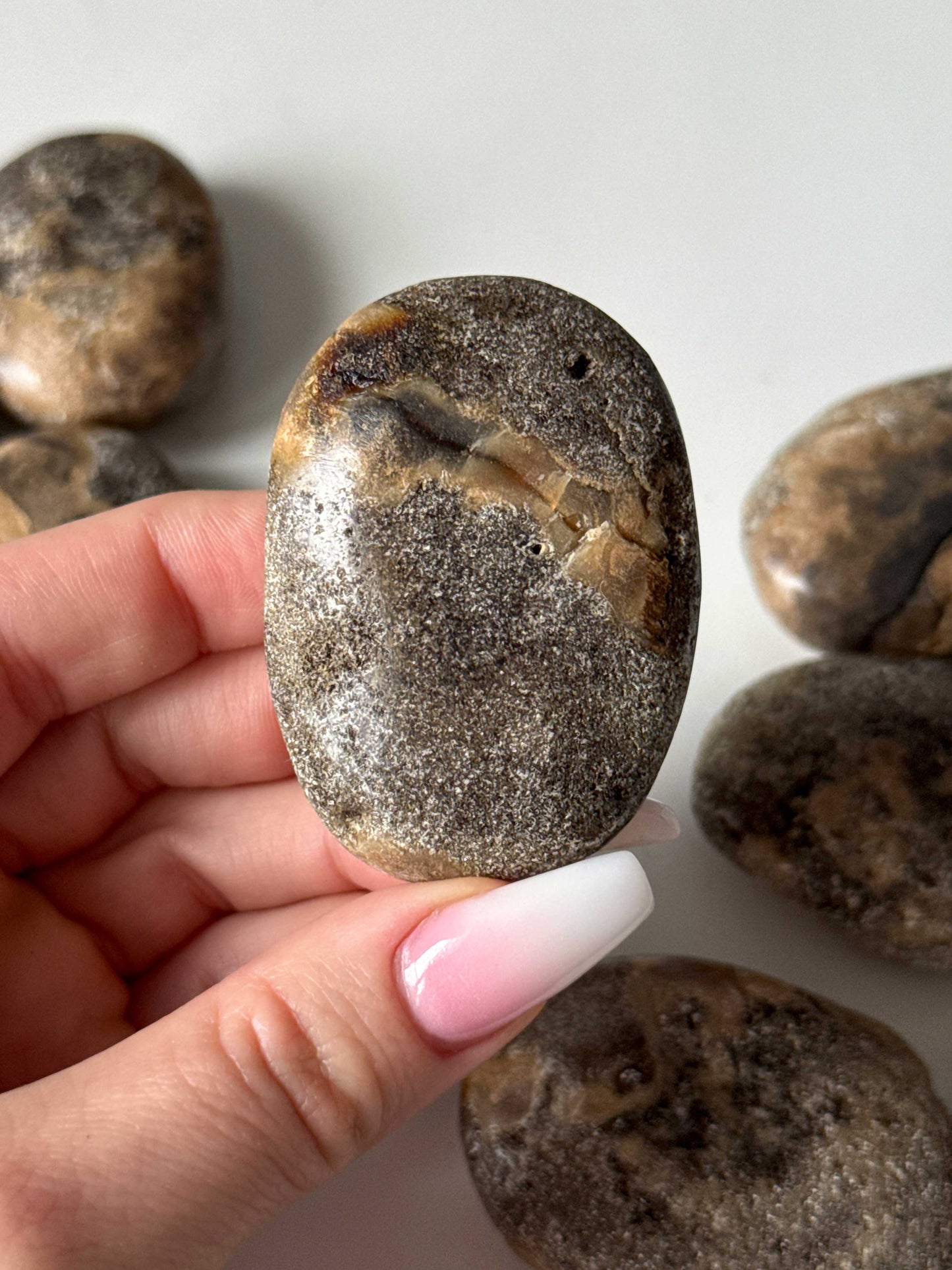 Muddy Amber Palm Stones