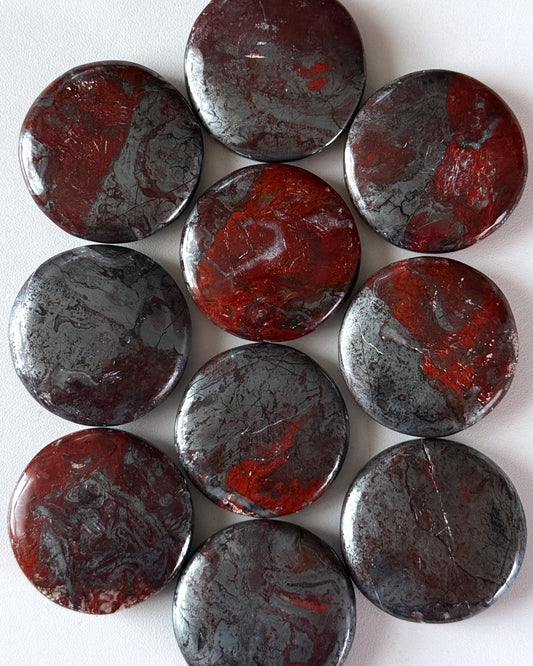 Jaspilite Round Palm Stone