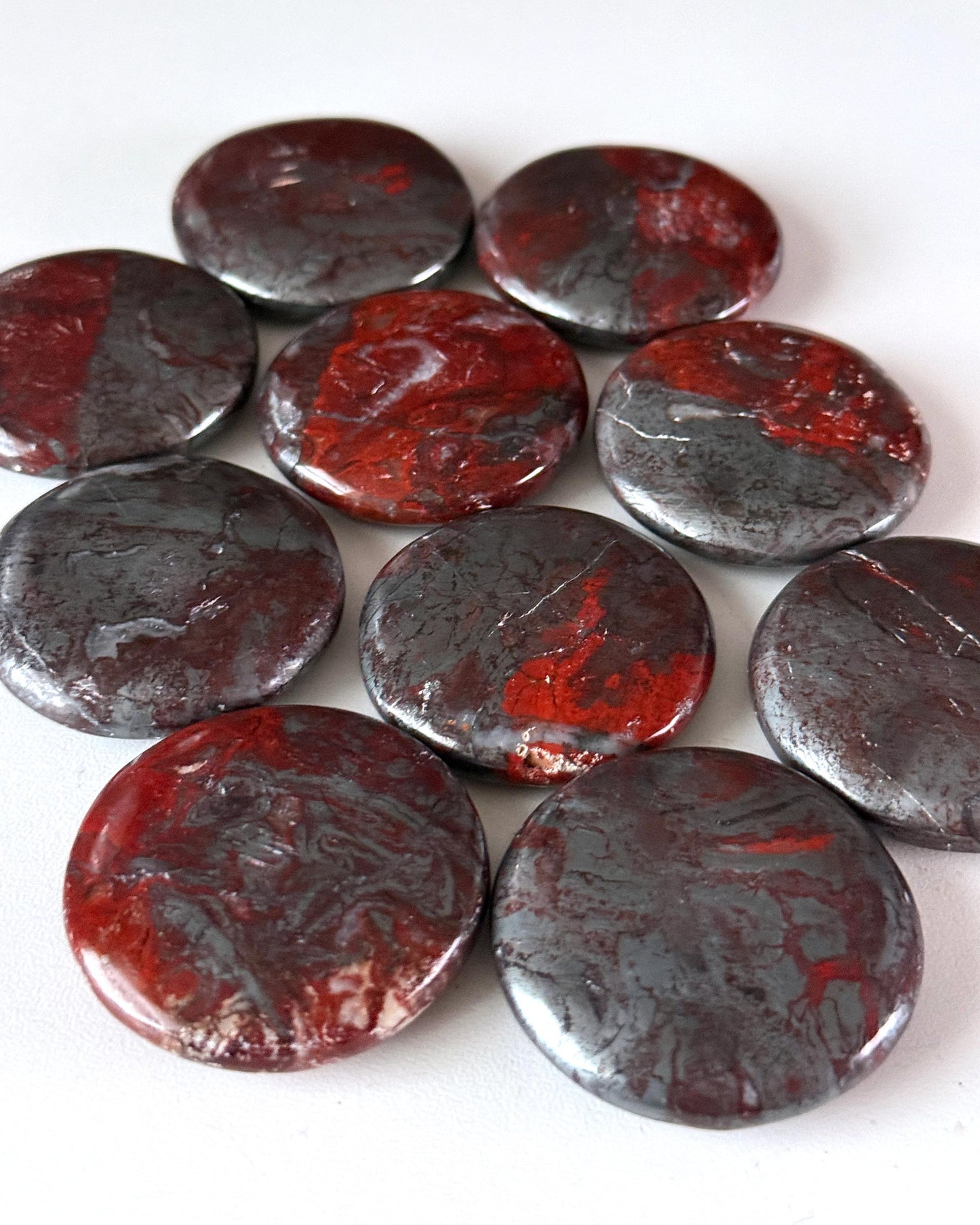 Jaspilite Round Palm Stone