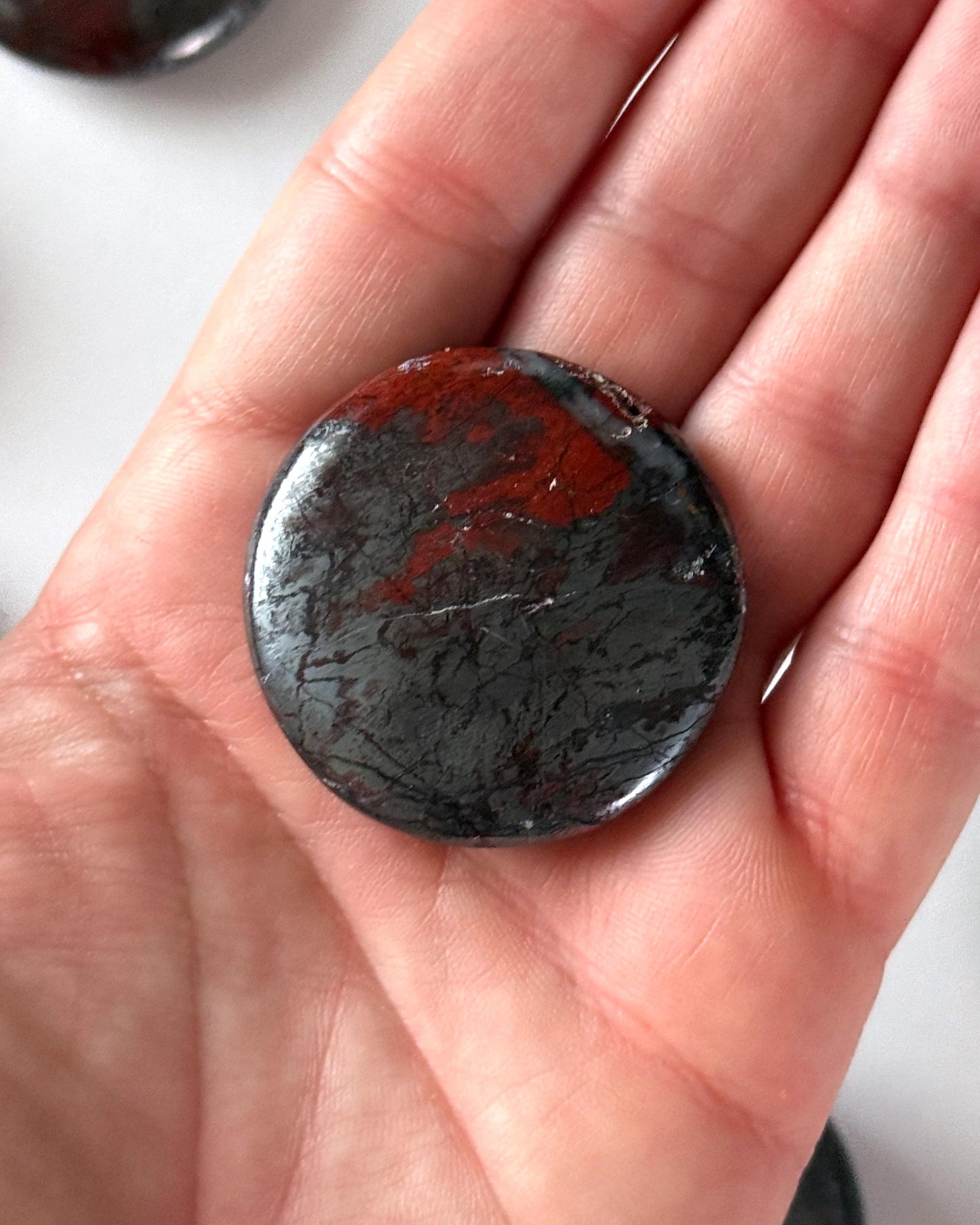 Jaspilite Round Palm Stone