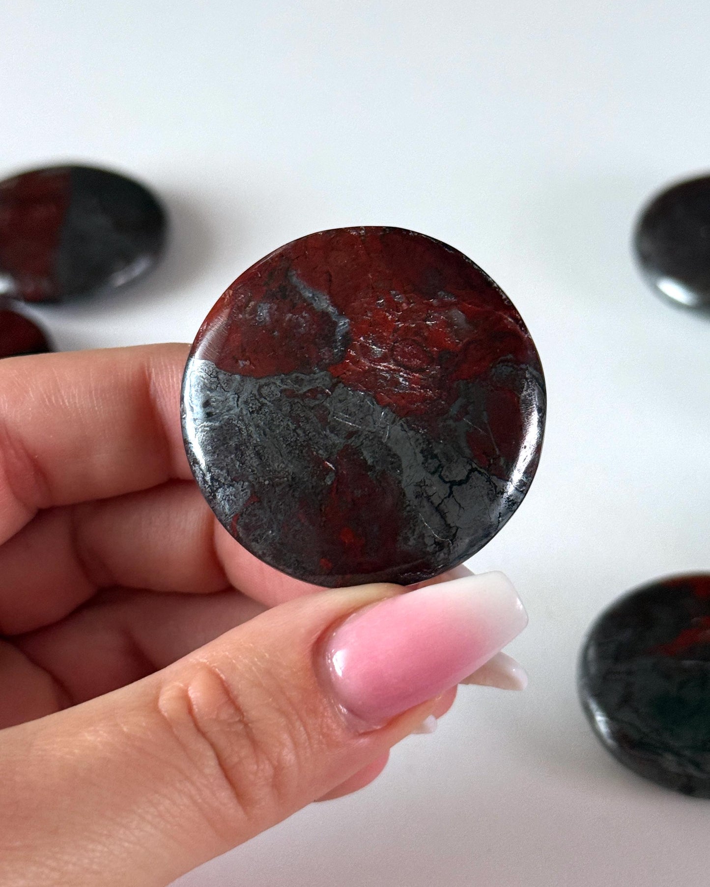 Jaspilite Round Palm Stone