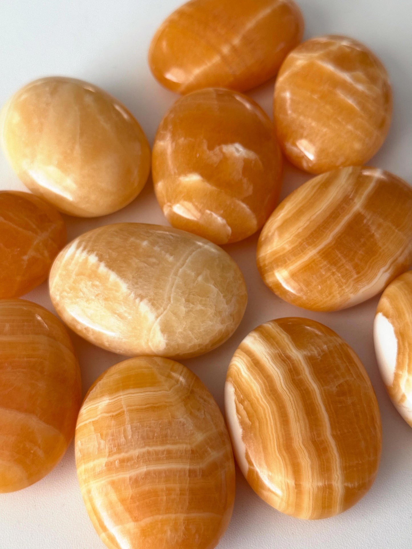 Orange Calcite Palm Stone