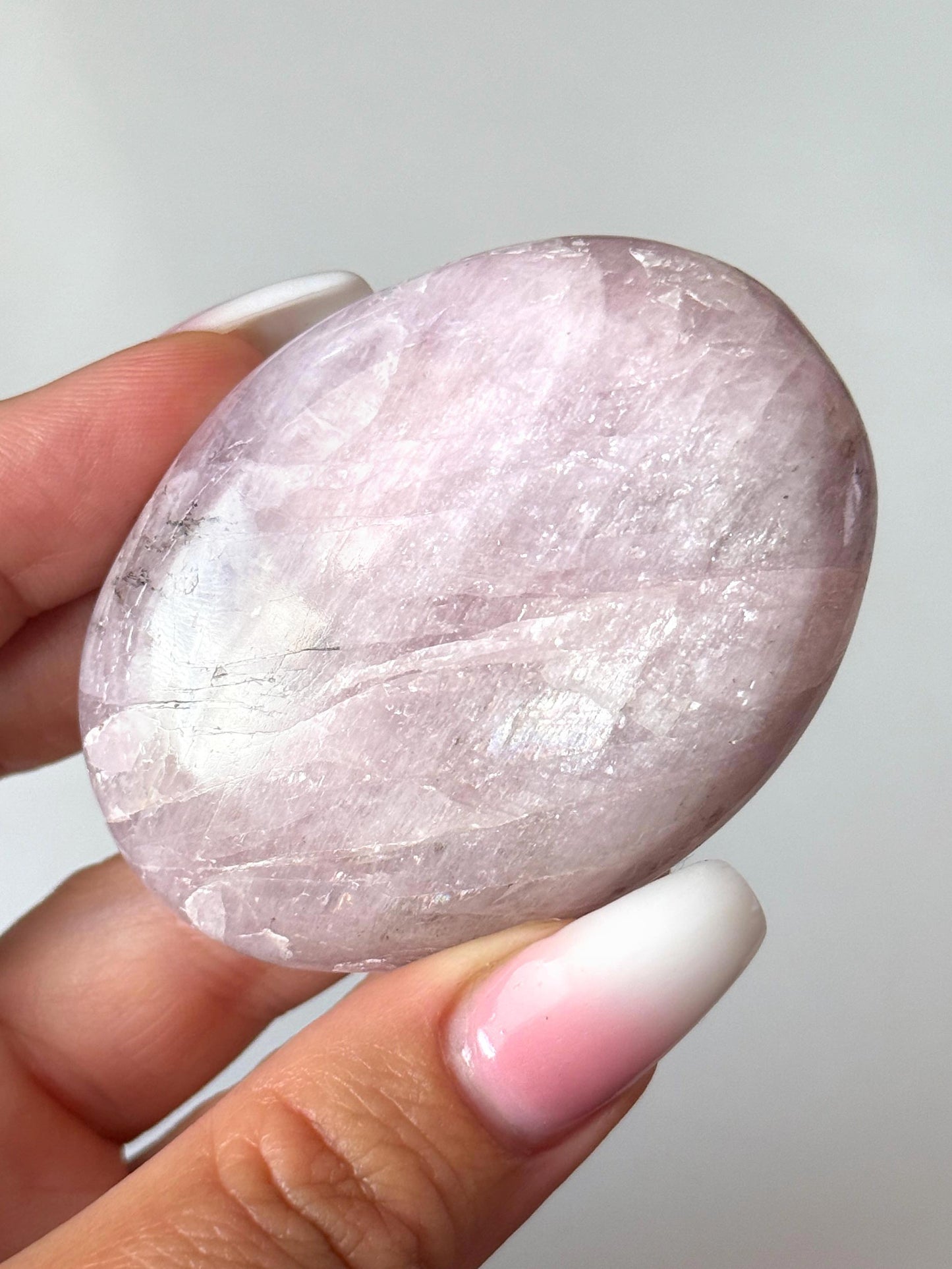 Kunzite with Dendrite Palm Stone