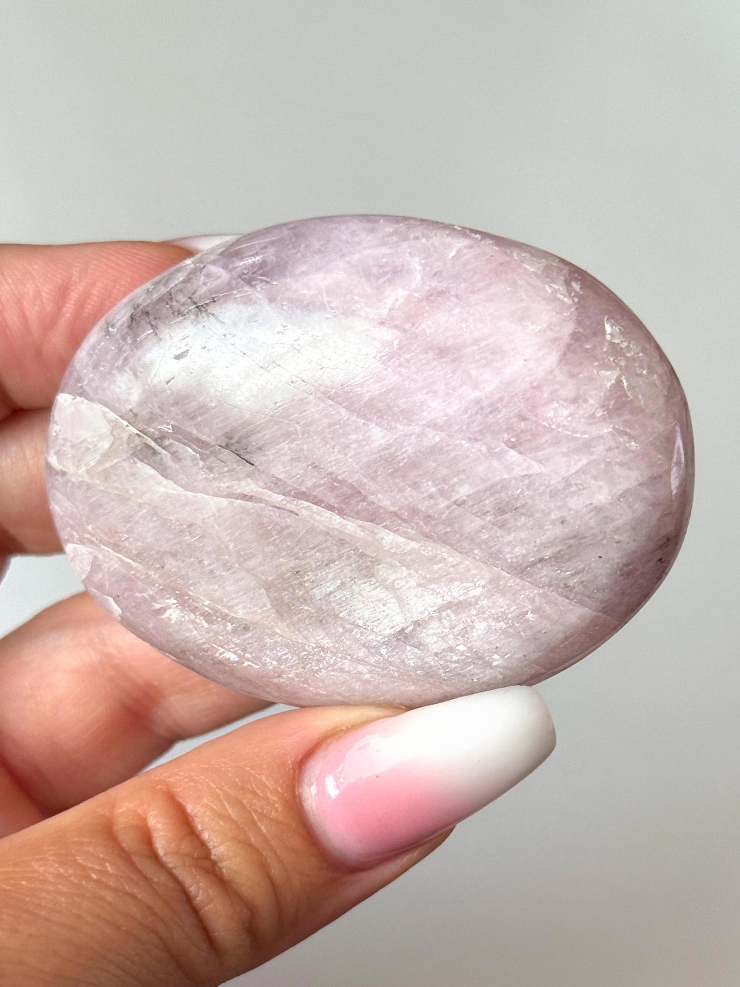 Kunzite with Dendrite Palm Stone