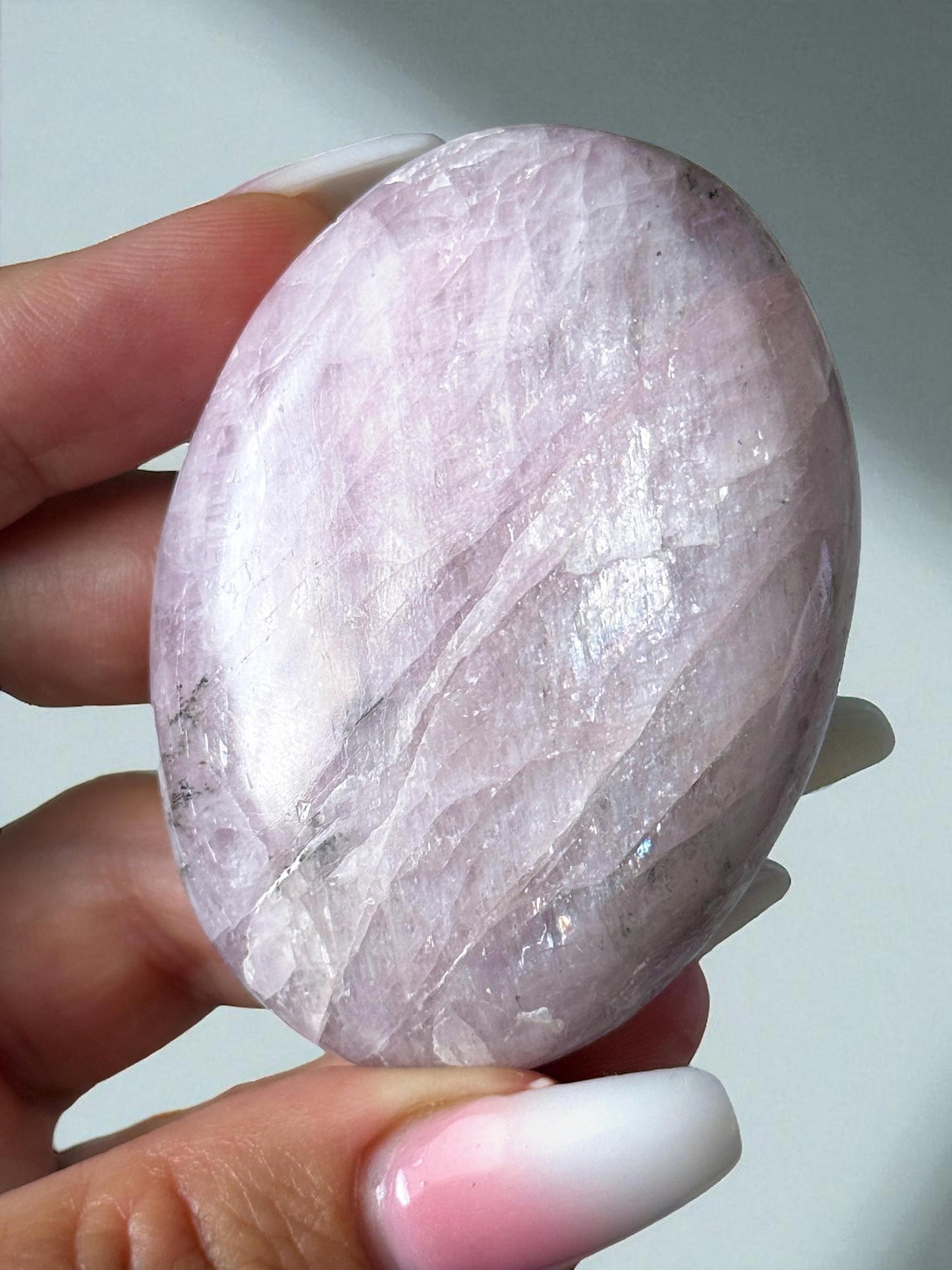 Kunzite with Dendrite Palm Stone