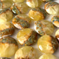 Lemon Calcite Green Onyx Round Palm Stone