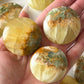 Lemon Calcite Green Onyx Round Palm Stone