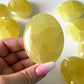 Lemon Calcite Palm Stone