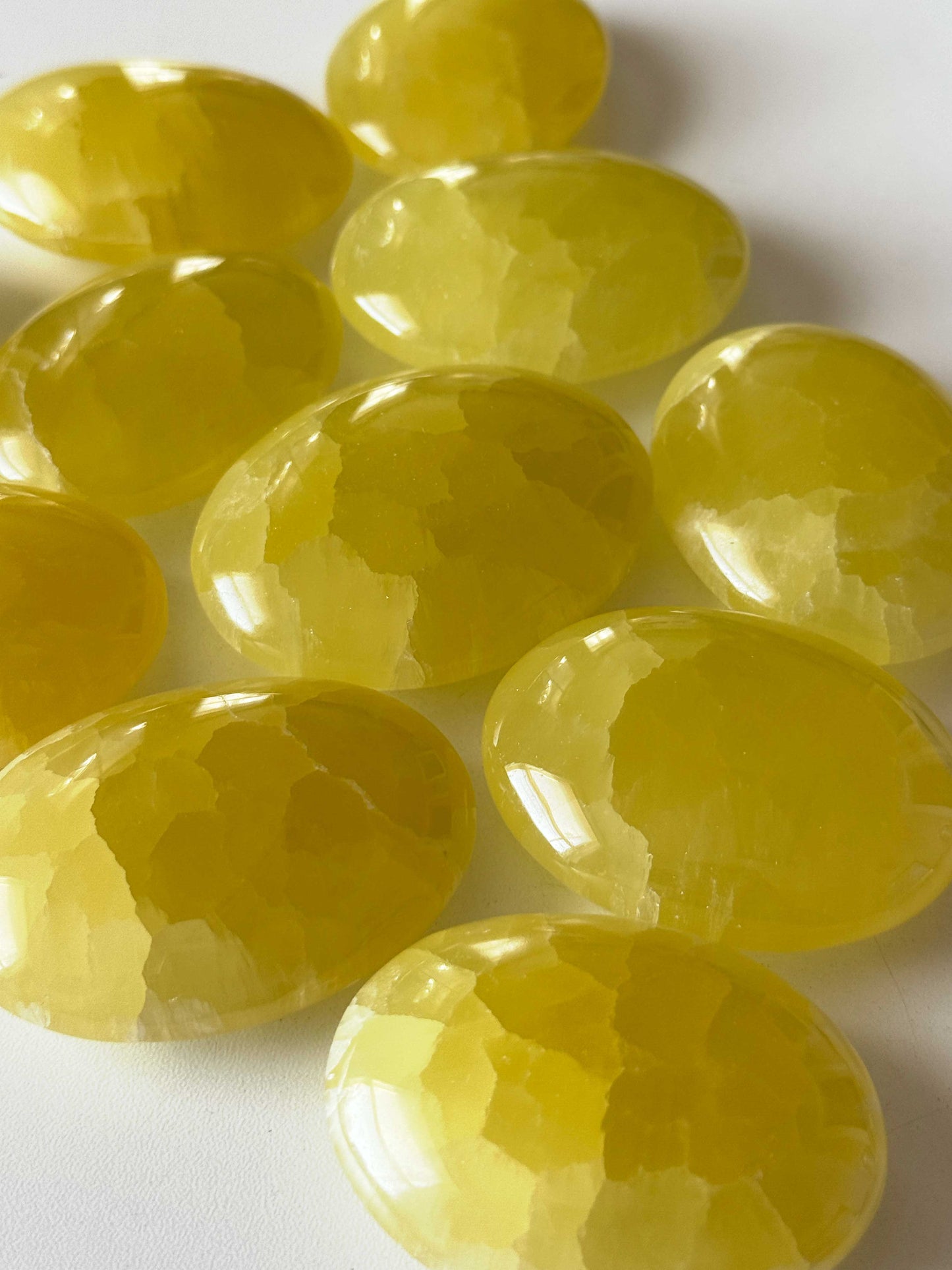 Lemon Calcite Palm Stone