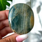 Lemurian Aquatine Blue Onyx Palm Stone