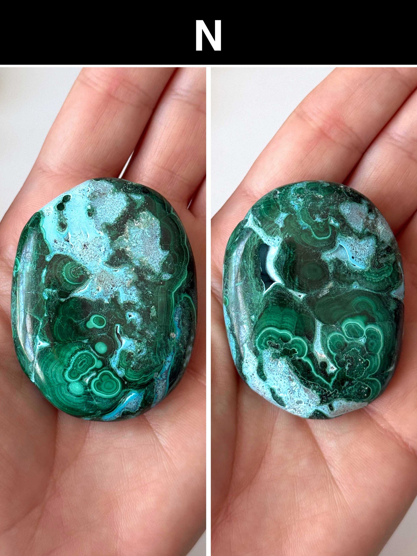 Malachite Chrysocolla Palm Stone