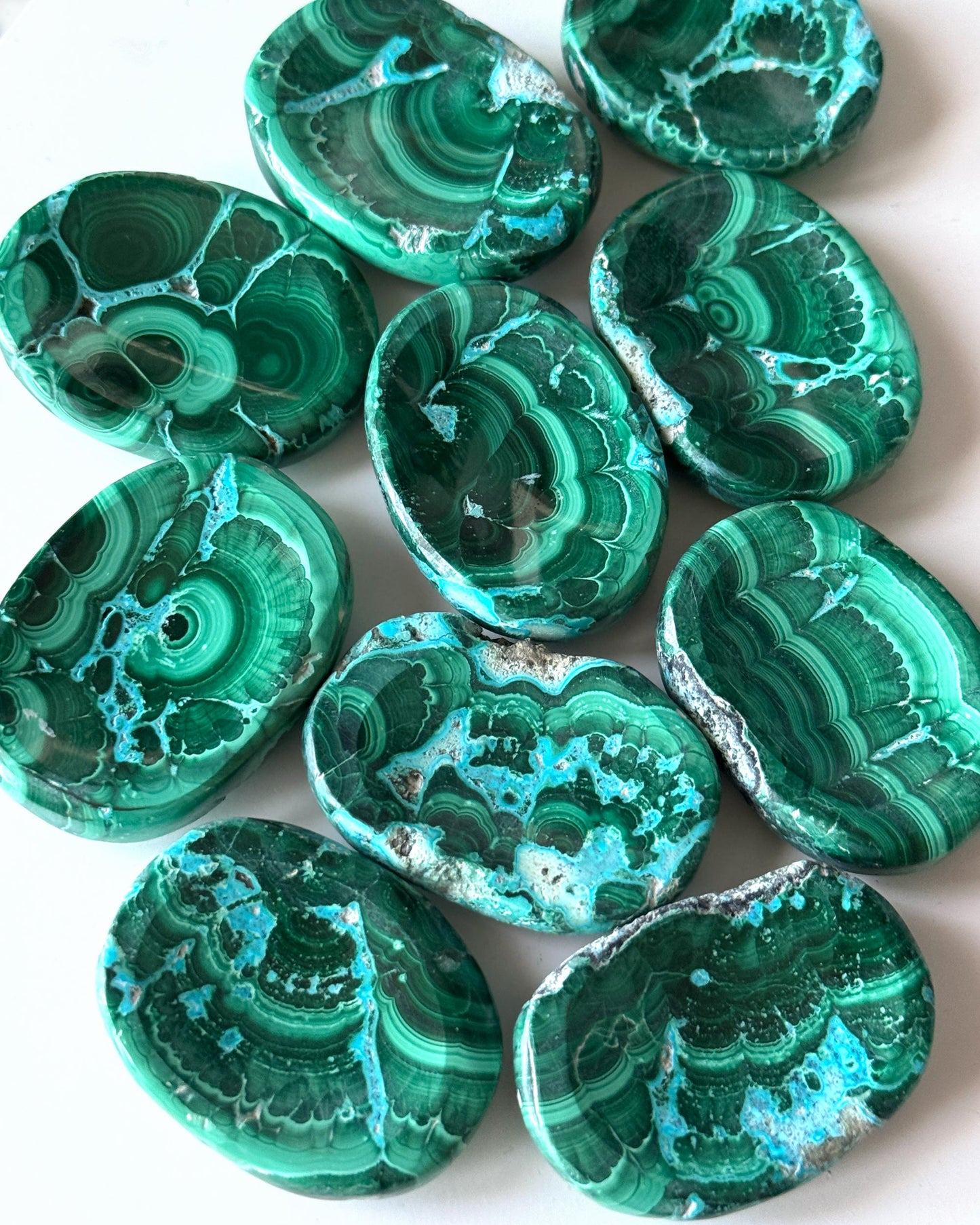 Malachite Chrysocolla Worry Stone