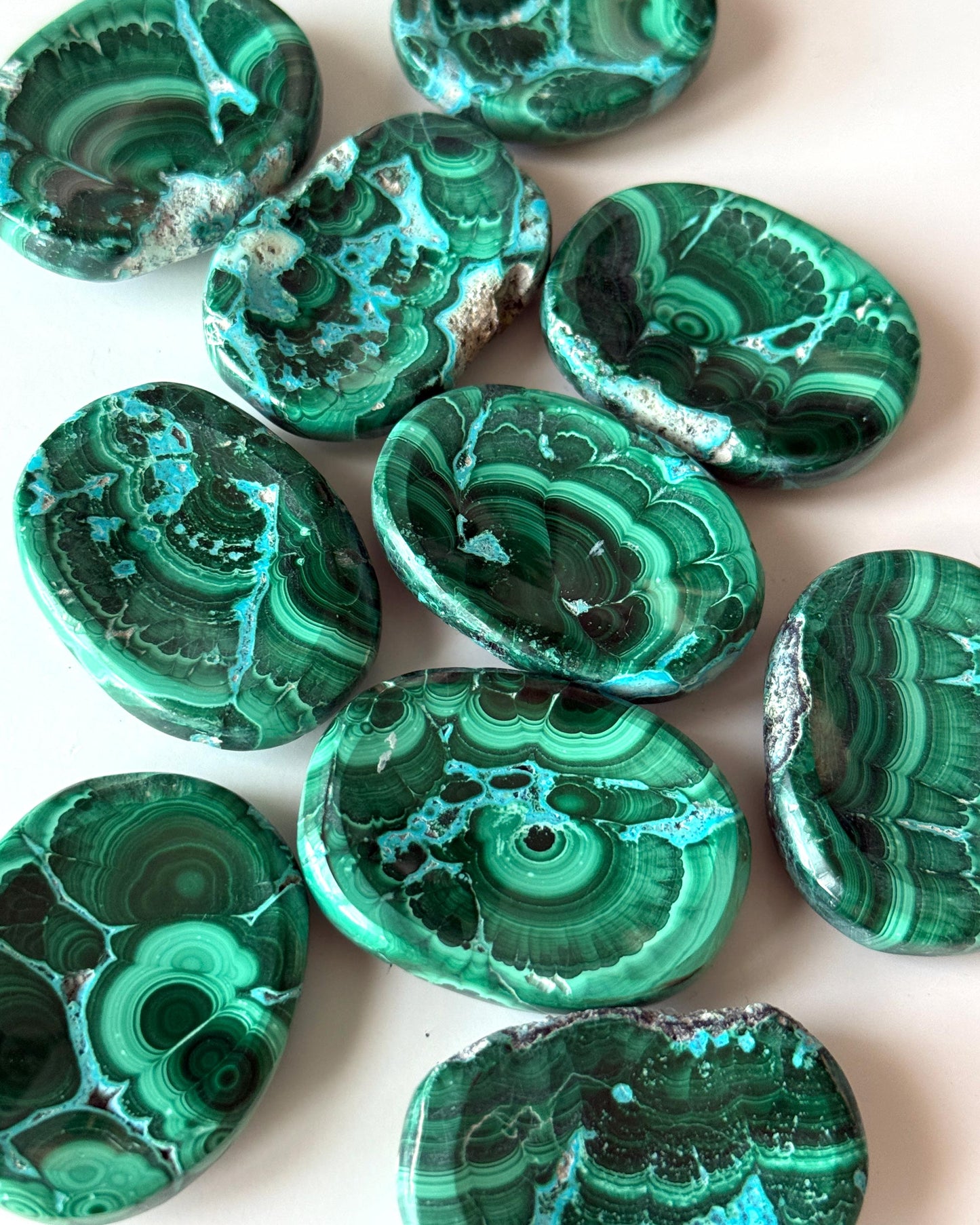 Malachite Chrysocolla Worry Stone