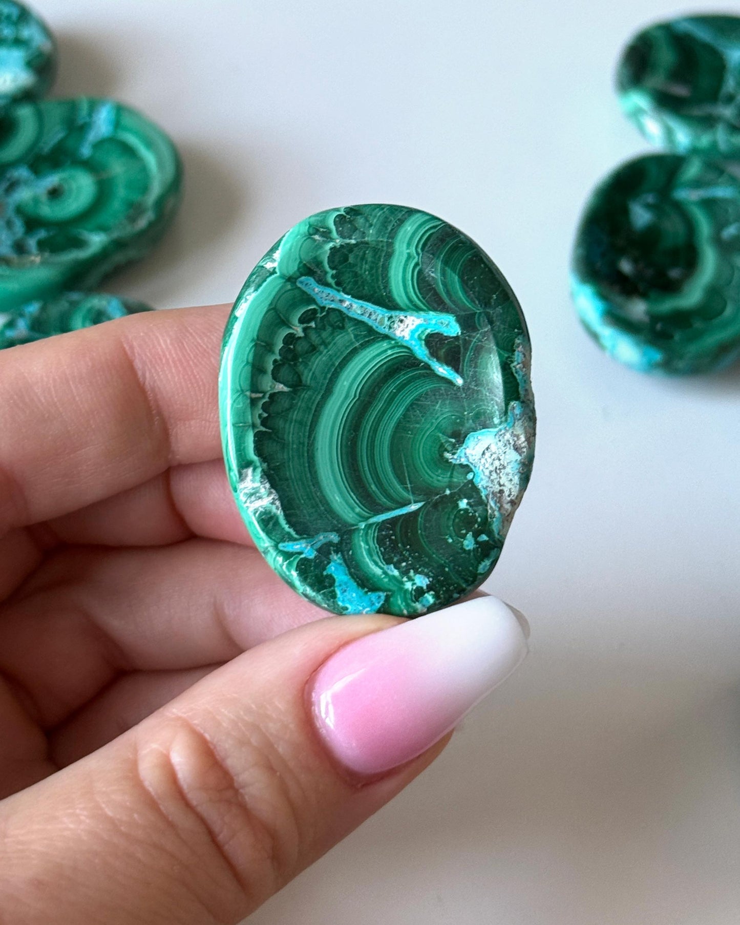 Malachite Chrysocolla Worry Stone