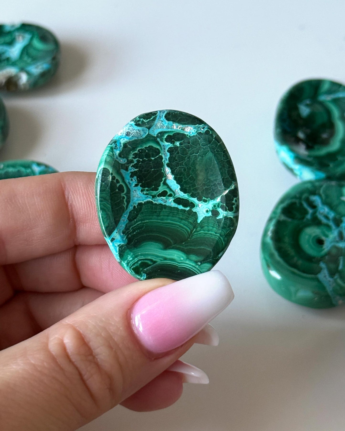 Malachite Chrysocolla Worry Stone