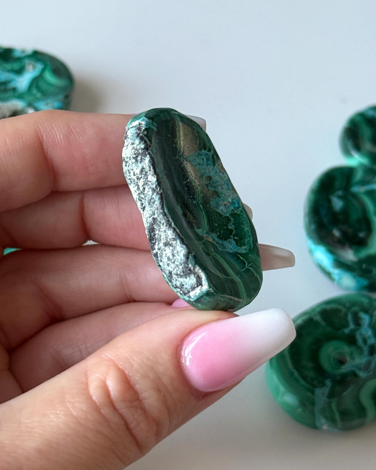 Malachite Chrysocolla Worry Stone