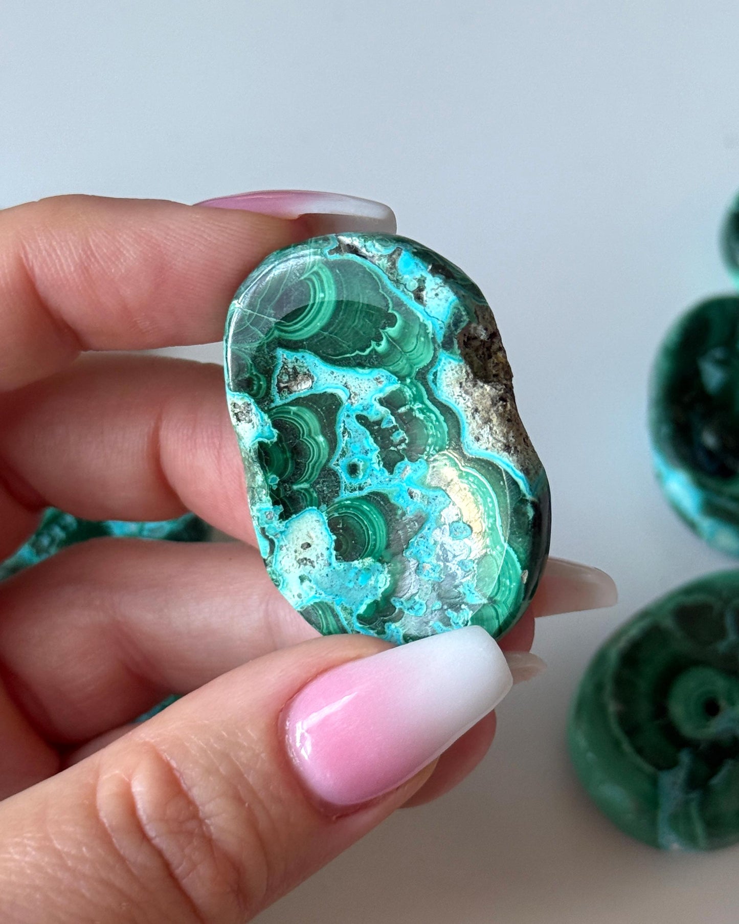 Malachite Chrysocolla Worry Stone
