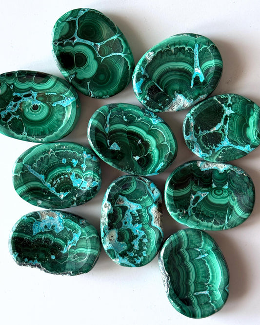 Malachite Chrysocolla Worry Stone