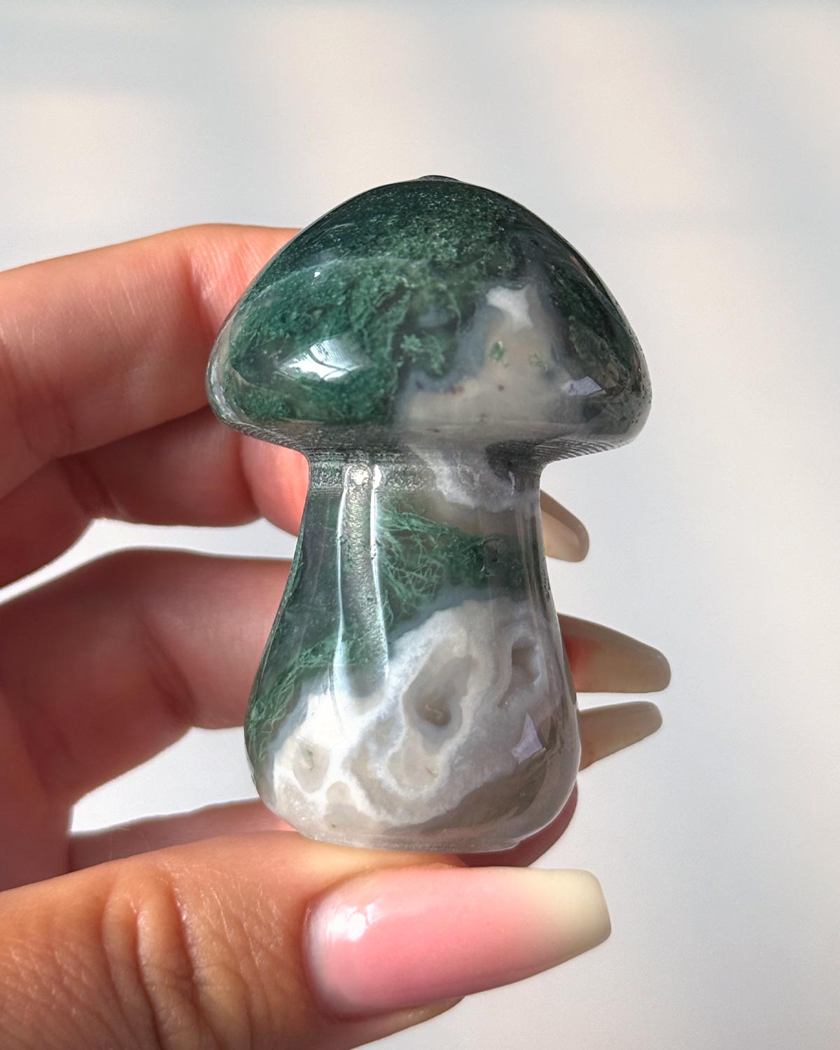 Moss Agate Mushroom