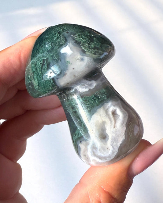 Moss Agate Mushroom