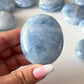 Icy Blue Calcite Palm Stone