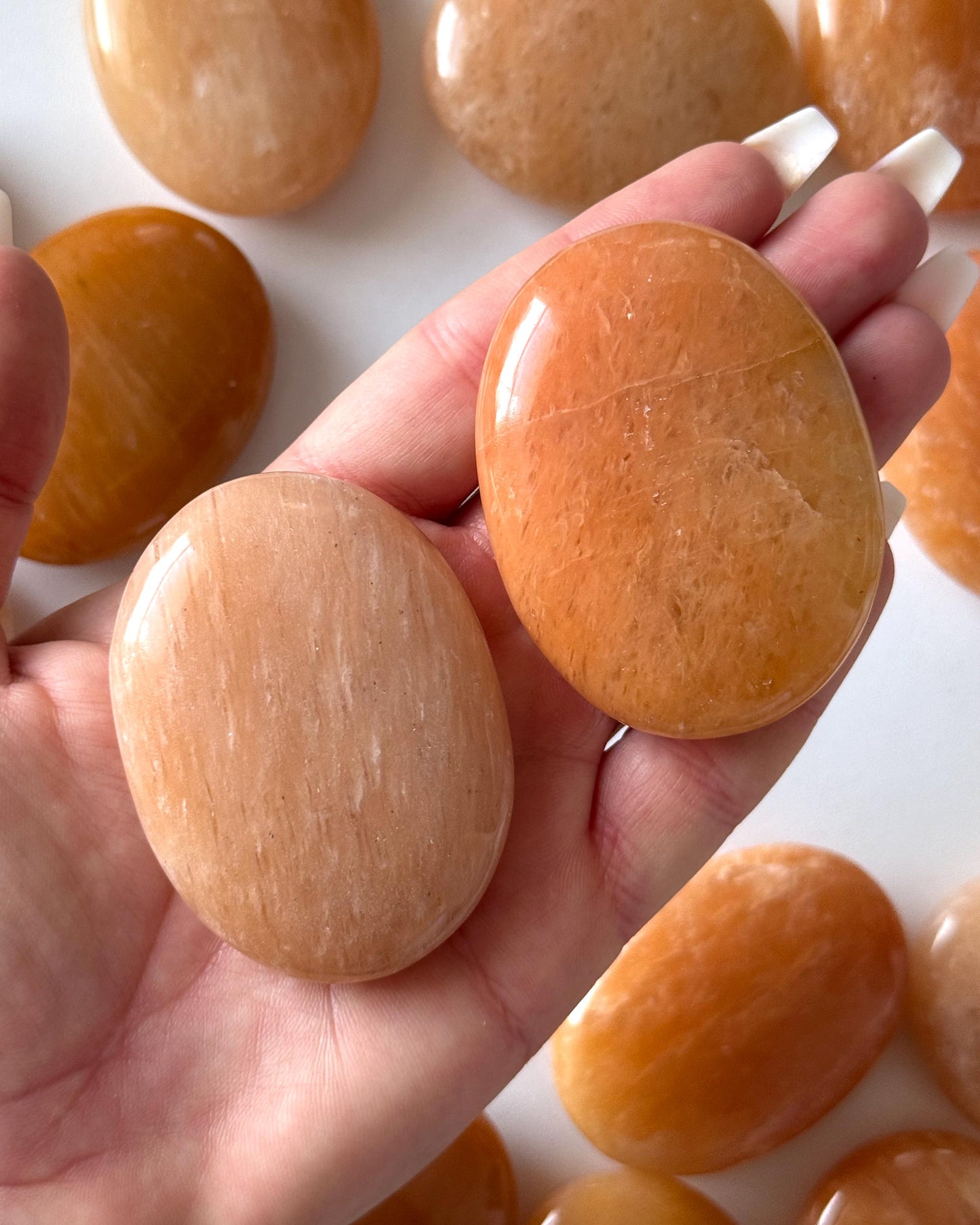 Orange Aventurine Palm Stone