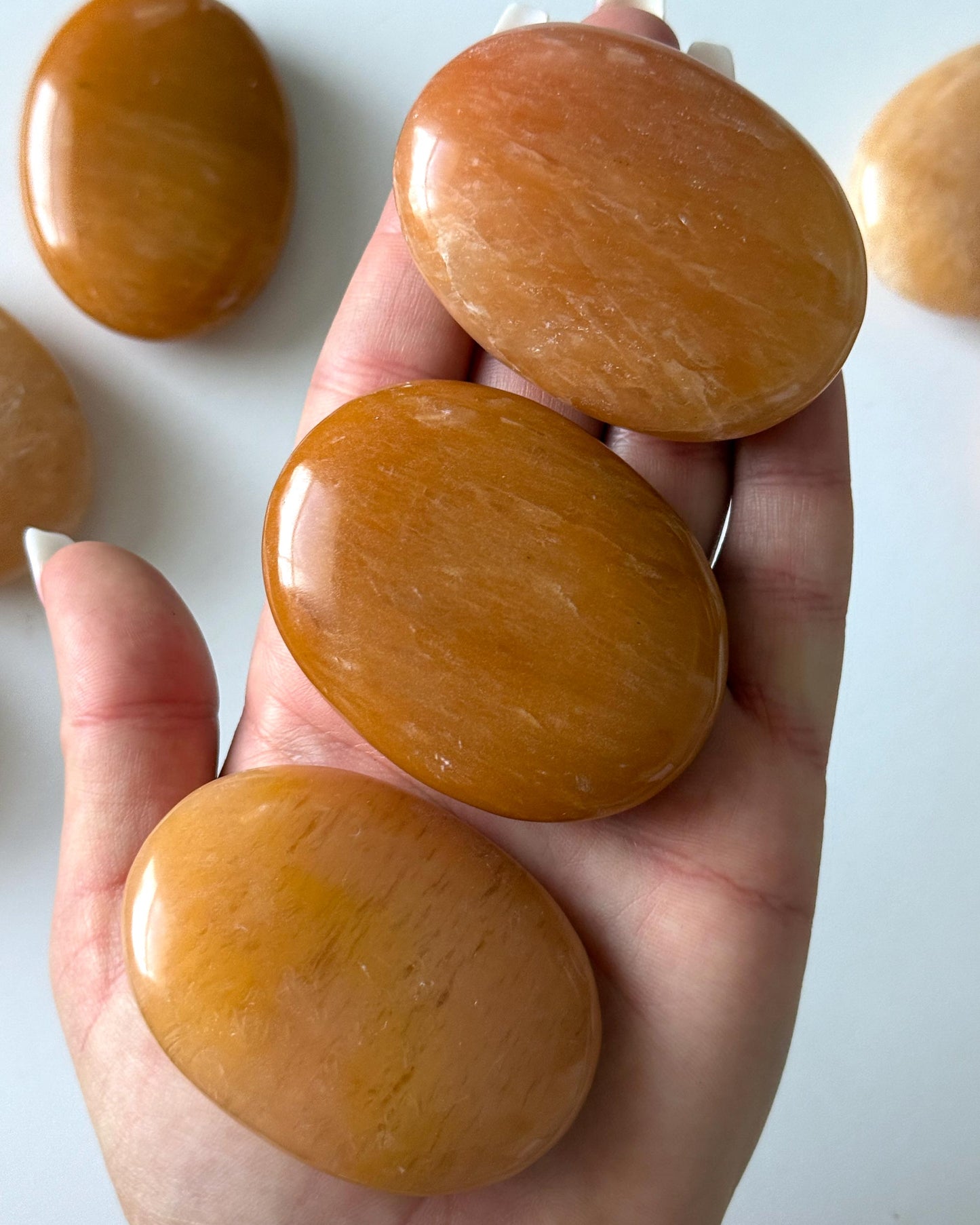 Orange Aventurine Palm Stone