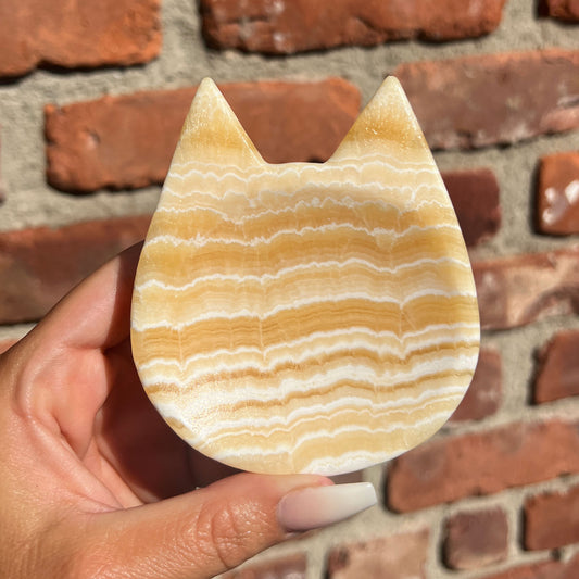 Orange Calcite Cat Bowl