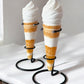Orange Calcite Ice Cream Cone Carving