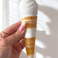 Orange Calcite Ice Cream Cone Carving