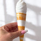 Orange Calcite Ice Cream Cone Carving