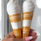 Orange Calcite Ice Cream Cone Carving