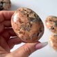 Peach Moonstone with Tourmaline Palm Stone