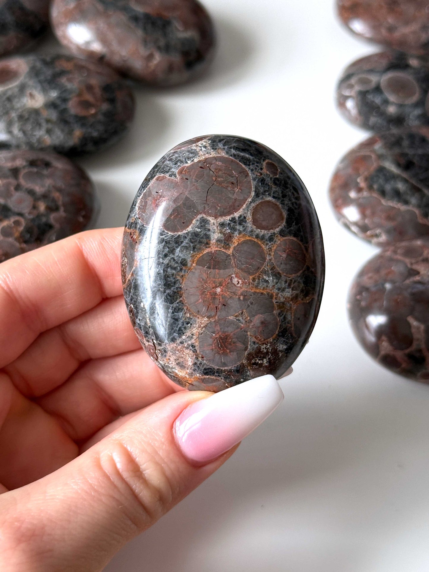 Peanut Obsidian Palm Stone