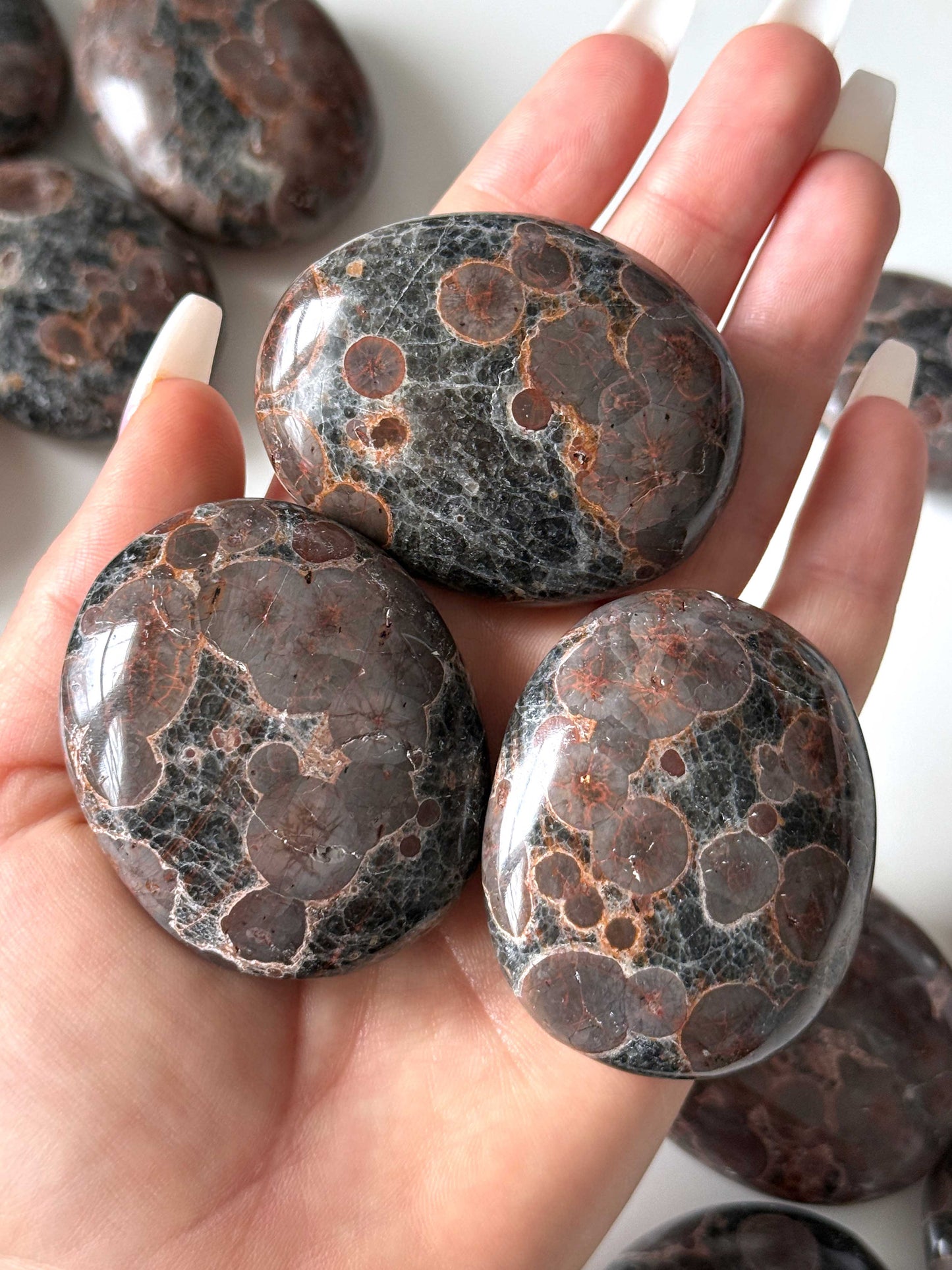Peanut Obsidian Palm Stone