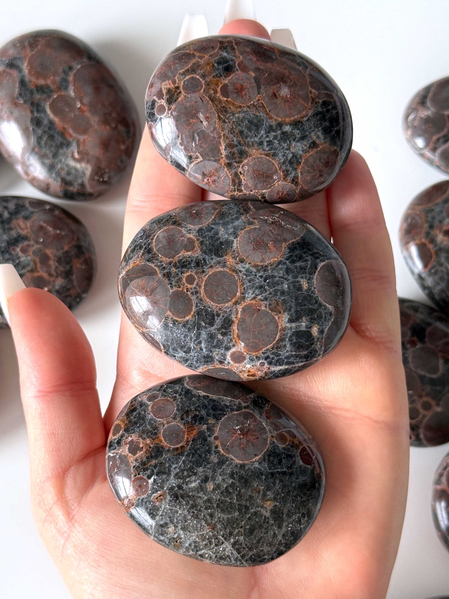 Peanut Obsidian Palm Stone