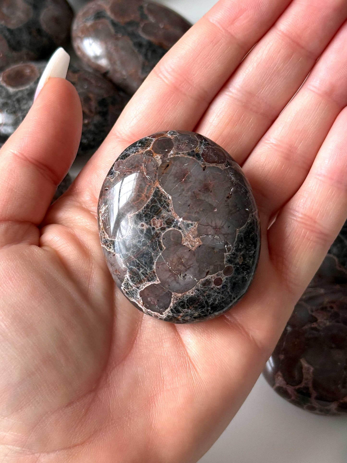Peanut Obsidian Palm Stone