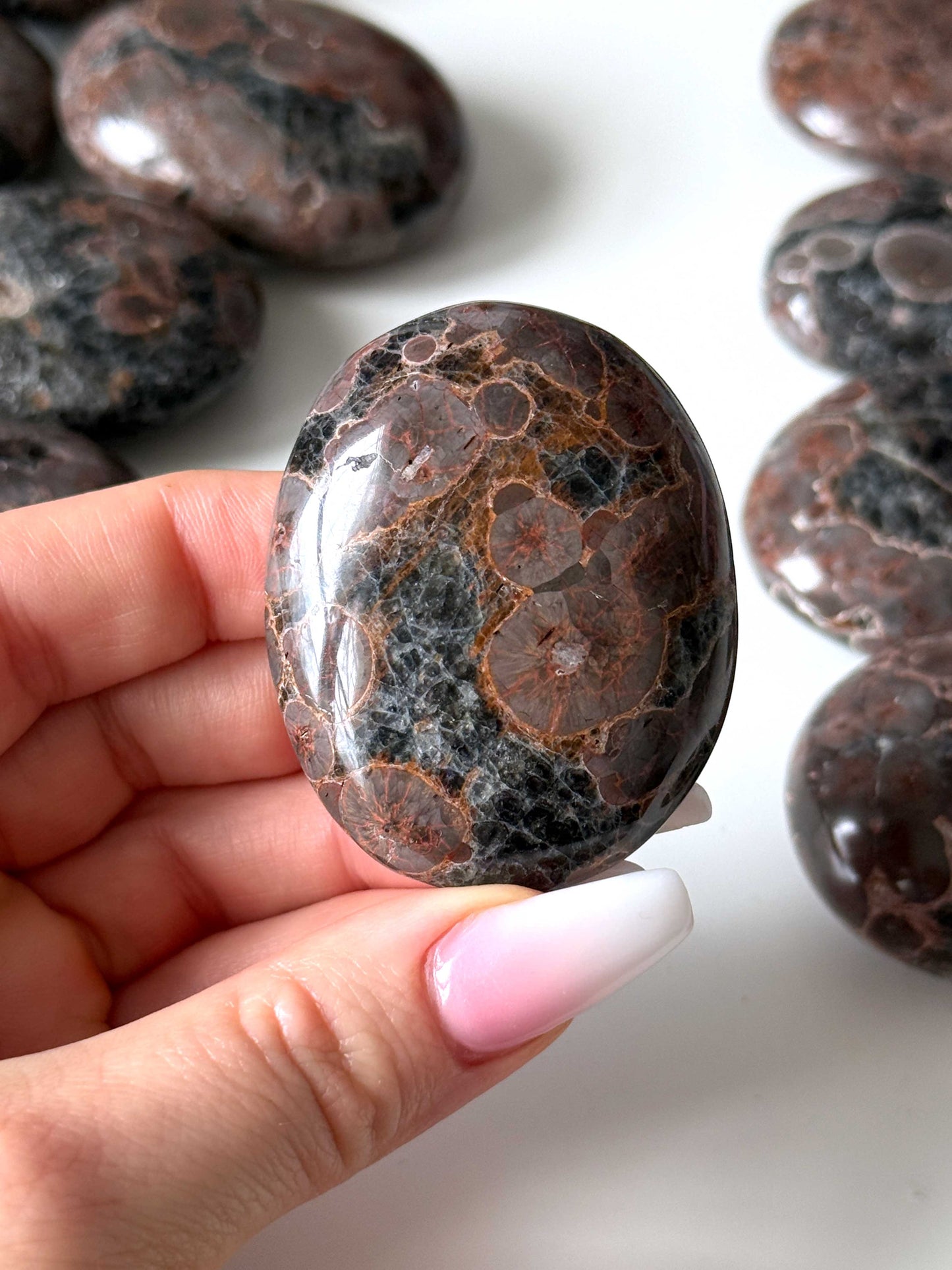Peanut Obsidian Palm Stone